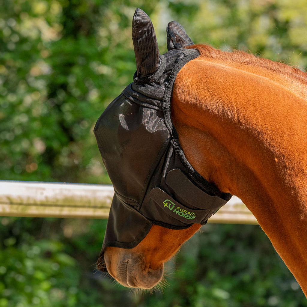 Agradi Horse Maschera per Mosche Fine Mesh Nero