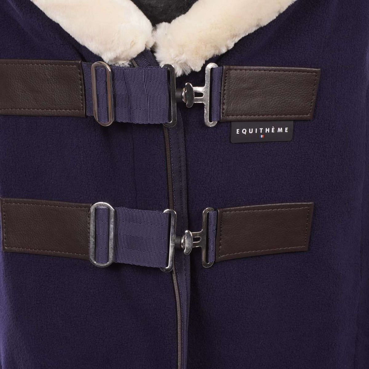 EQUITHÈME Coperta in Pile Teddy Navy