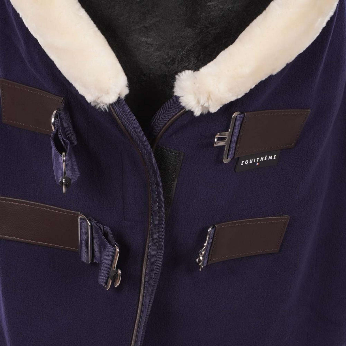 EQUITHÈME Coperta in Pile Teddy Navy