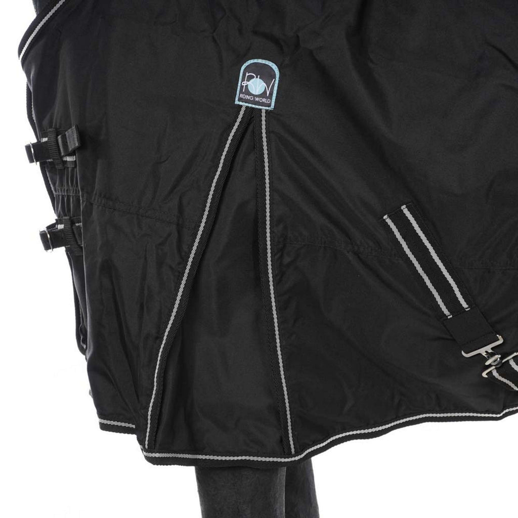 Riding World Coperta Impermeabile Oxford 300D Rivestimento in Pile 0g Nero