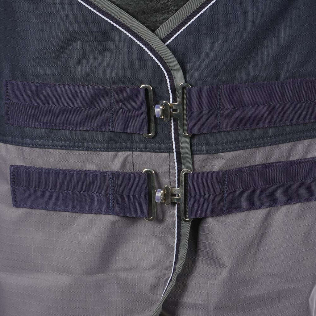 EQUITHÈME Coperta Impermeabile Tyrex 600D Punti blu scuro/grigi