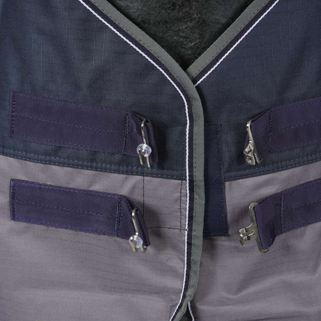 EQUITHÈME Coperta Impermeabile Tyrex 600D Punti blu scuro/grigi
