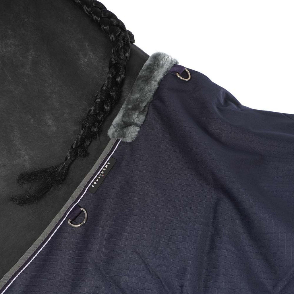 EQUITHÈME Coperta Impermeabile Tyrex 600D Punti blu scuro/grigi