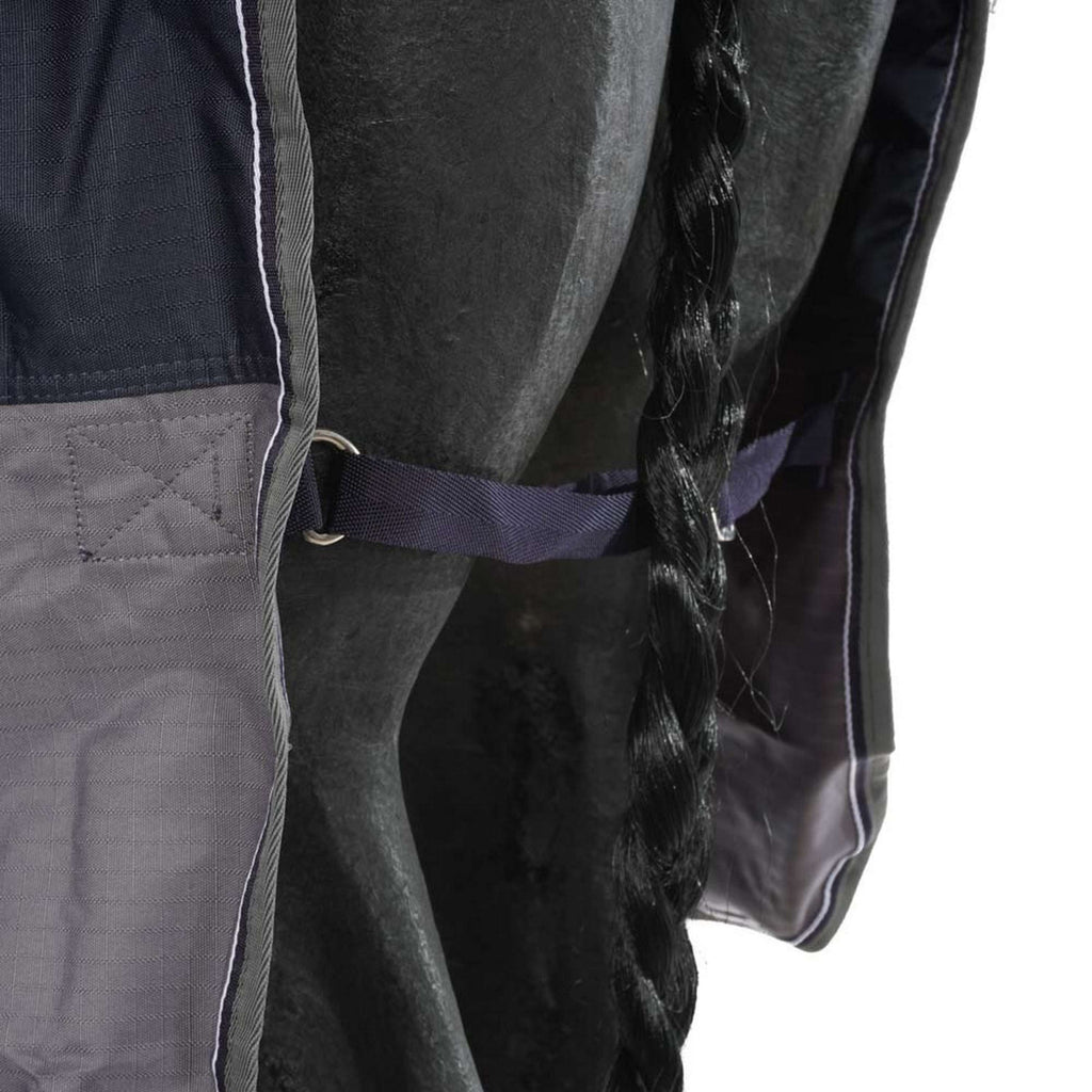 EQUITHÈME Coperta Impermeabile Tyrex 600D Punti blu scuro/grigi