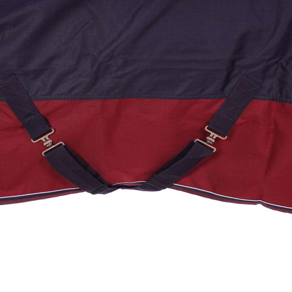 EQUITHÈME Tappeto da Esterno Tyrex 1200D 50g con Mezza Collo Navy/Bordeaux