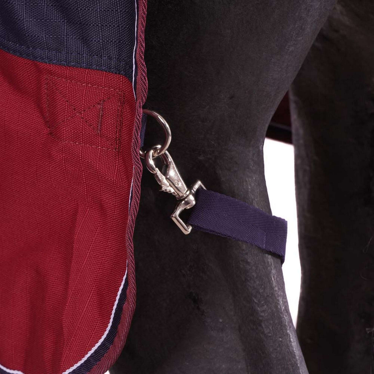 EQUITHÈME Tappeto da Esterno Tyrex 1200D 0g con Mezza Collo Navy/Bordeaux