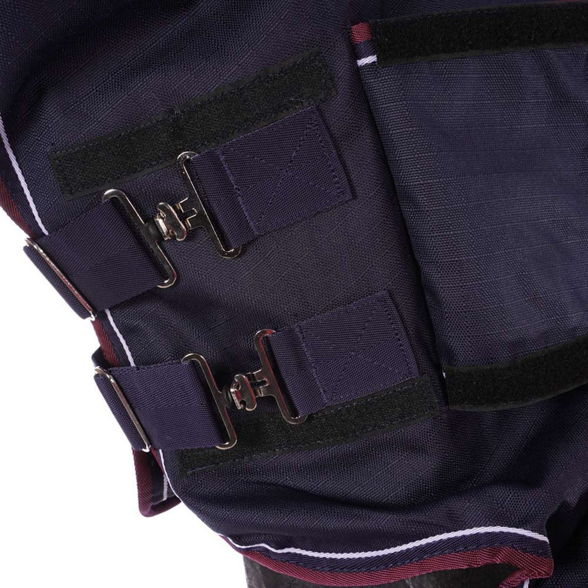 EQUITHÈME Tappeto da Esterno Tyrex 1200D 0g con collo Navy/Bordeaux