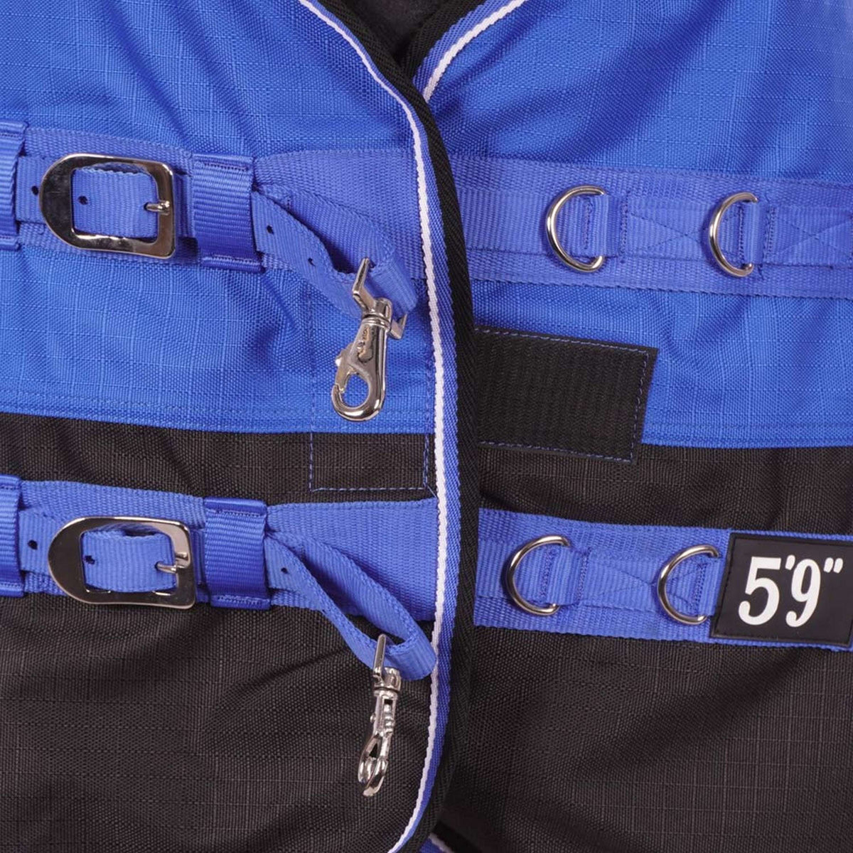 EQUITHÈME Tappeto da Esterno Tyrex 1200D Aisance 300g Blu/Nero