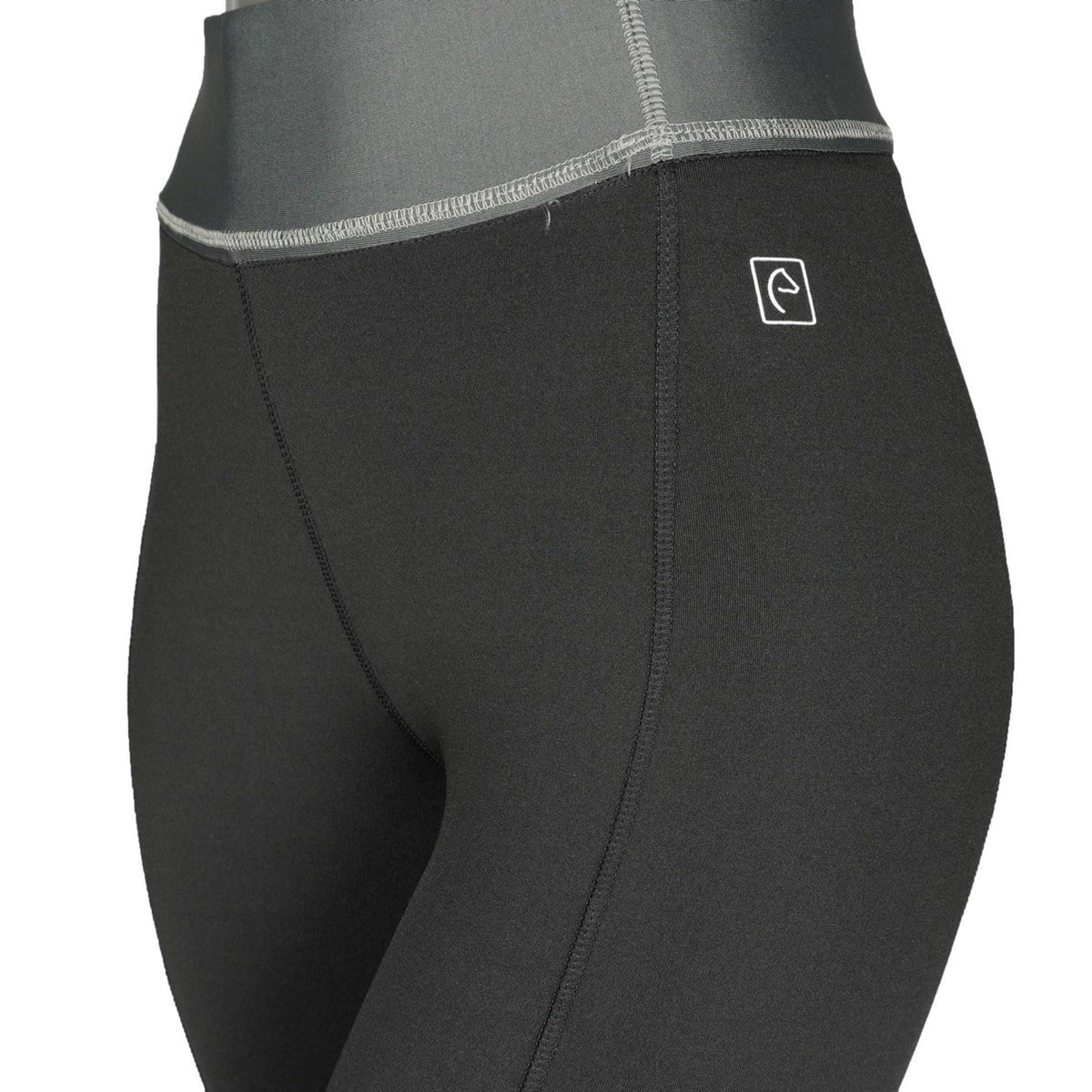 EQUITHÈME Leggings da Equitazione Tea Pull-On Nero/cachi
