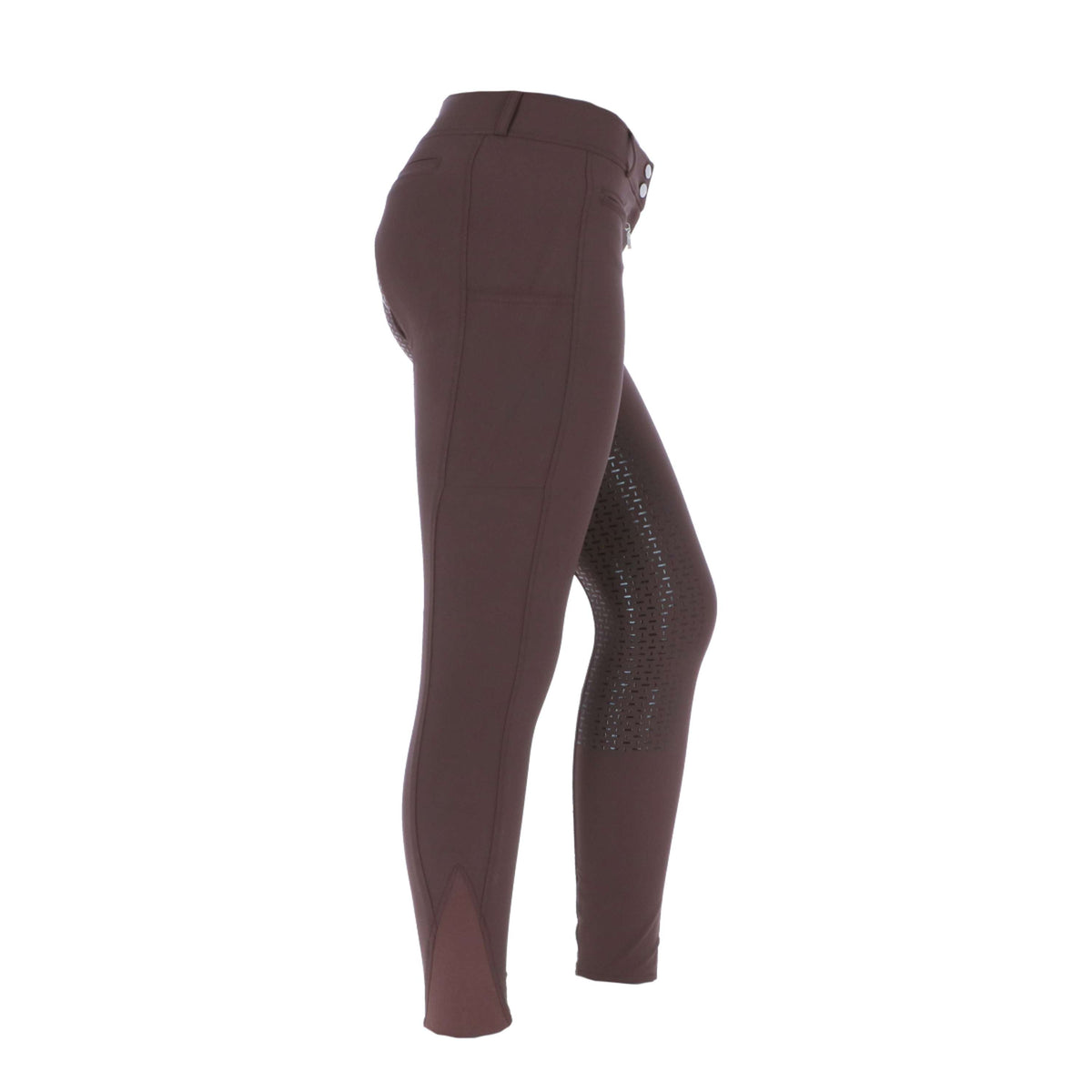 HKM Pantaloni da Equitazione Liv High Waist Silicon Full Grip Marrone scuro