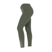 HKM Pantaloni da Equitazione Liv High Waist Silicon Full Grip Verde scuro