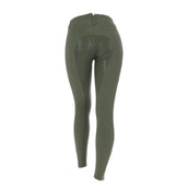 HKM Pantaloni da Equitazione Liv High Waist Silicon Full Grip Verde scuro