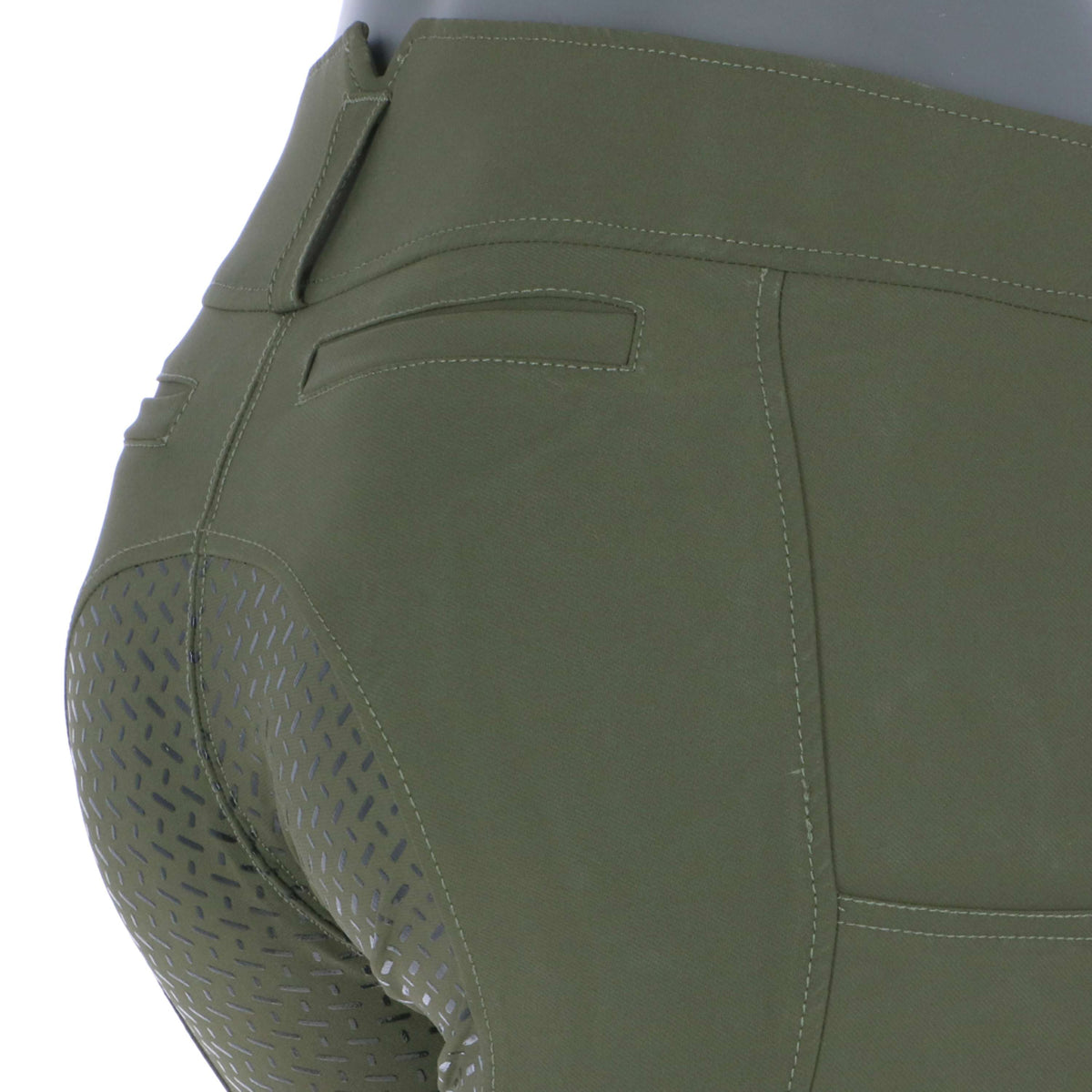 HKM Pantaloni da Equitazione Liv High Waist Silicon Full Grip Verde scuro