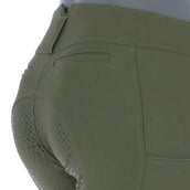 HKM Pantaloni da Equitazione Liv High Waist Silicon Full Grip Verde scuro