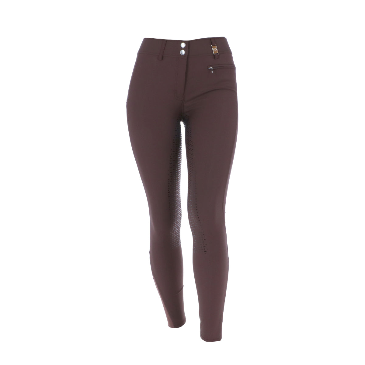 HKM Pantaloni da Equitazione Lea Silicon Full Grip Marrone scuro
