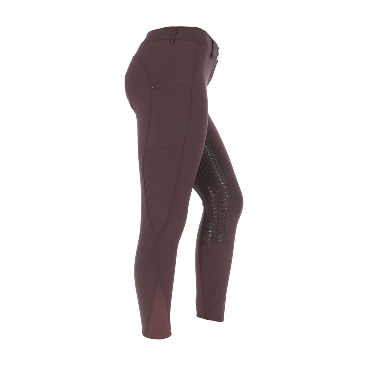 HKM Pantaloni da Equitazione Lea Silicon Full Grip Marrone scuro