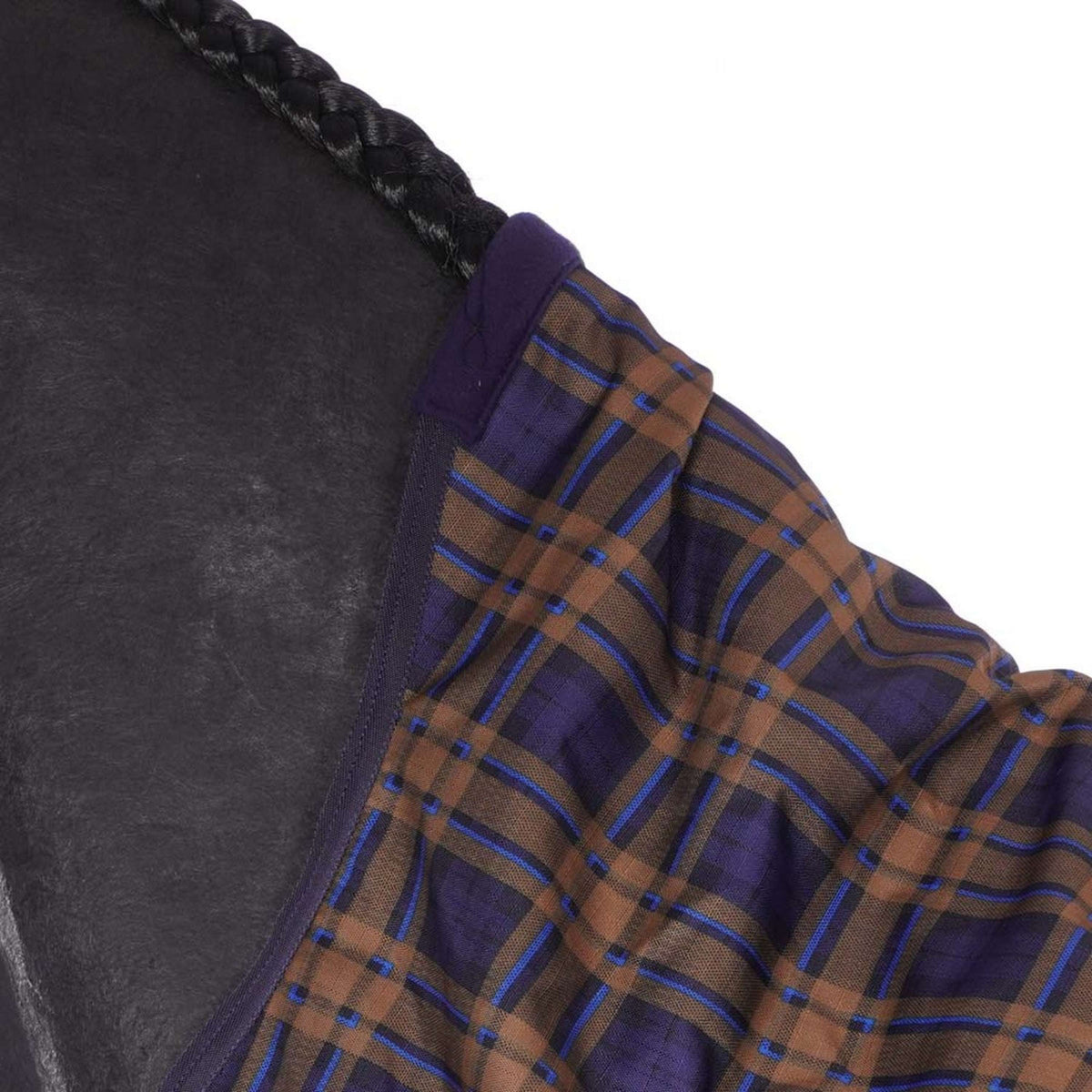 HKM Coperta con Collo Alto Providence Karo 1200D A scacchi blu scuro/marrone