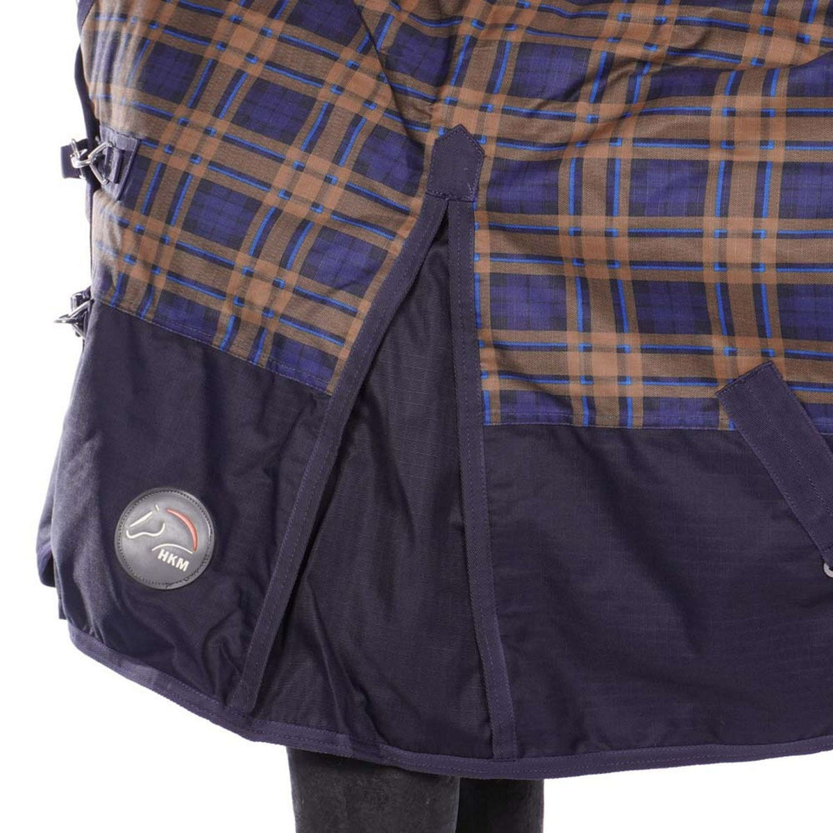HKM Coperta con Collo Alto Providence Karo 1200D A scacchi blu scuro/marrone
