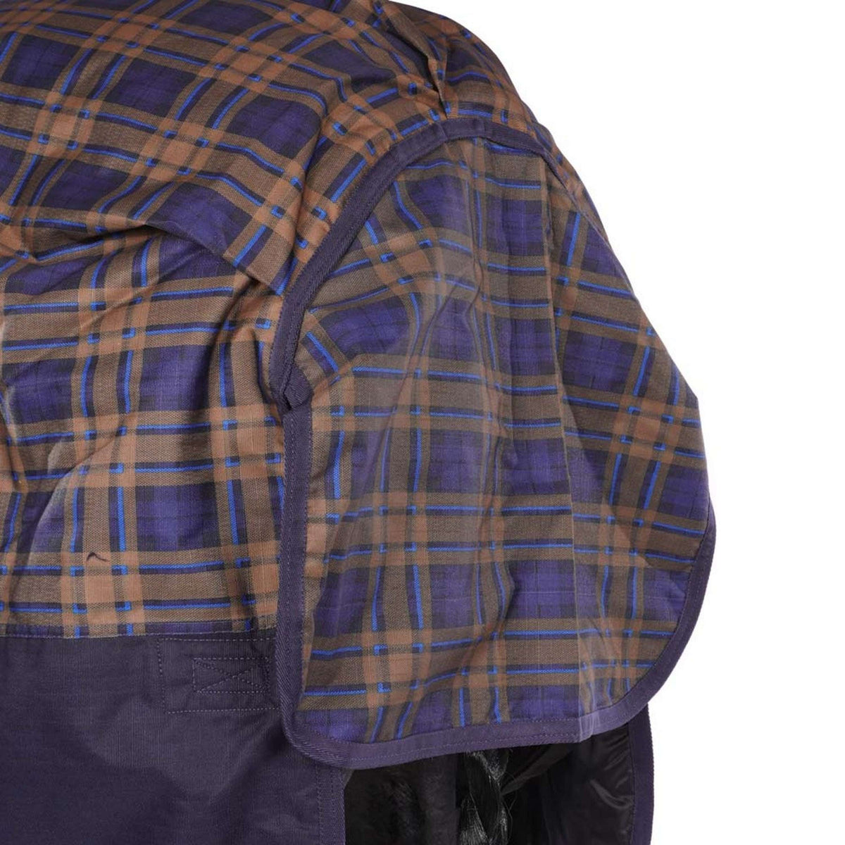 HKM Coperta con Collo Alto Providence Karo 1200D A scacchi blu scuro/marrone