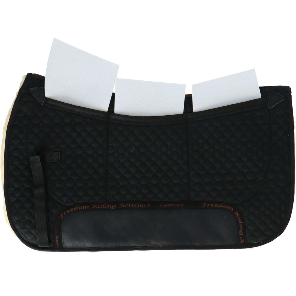 F.R.A. Westernpad De Luxe Extra Pelliccia Completa 3 Tasche con Inserti Nero/Naturale