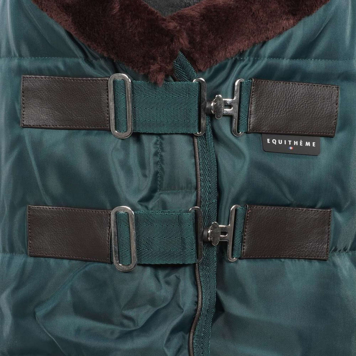 EQUITHÈME Coperta da scuderia Teddy Verde/Marrone
