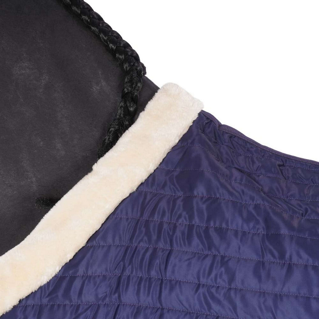 EQUITHÈME Coperta da scuderia Teddy Foderato con Pelle di Pecora Sintetica Navy