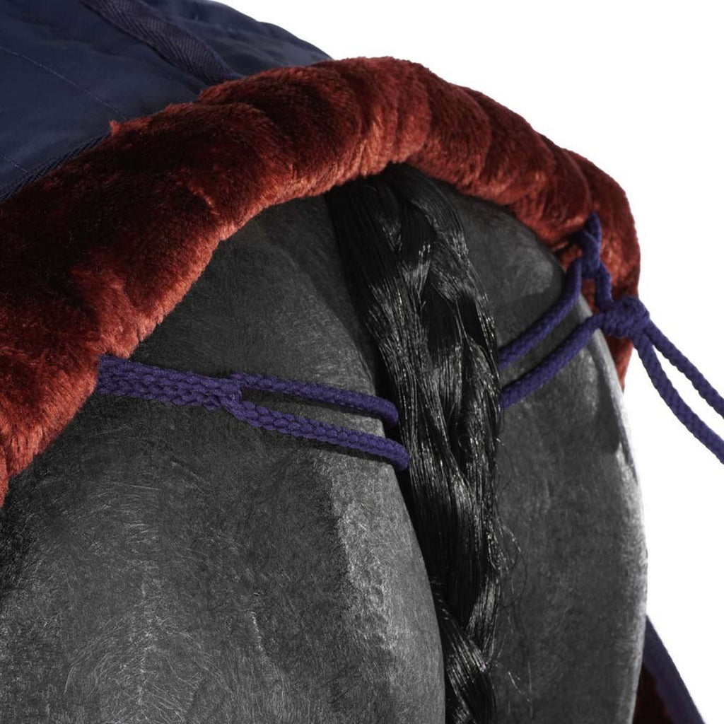 EQUITHÈME Coperta da scuderia Teddy Foderato con Pelle di Pecora Sintetica Navy