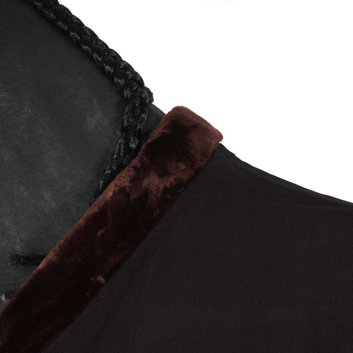 EQUITHÈME Coperta in Pile Teddy Nero/Marrone