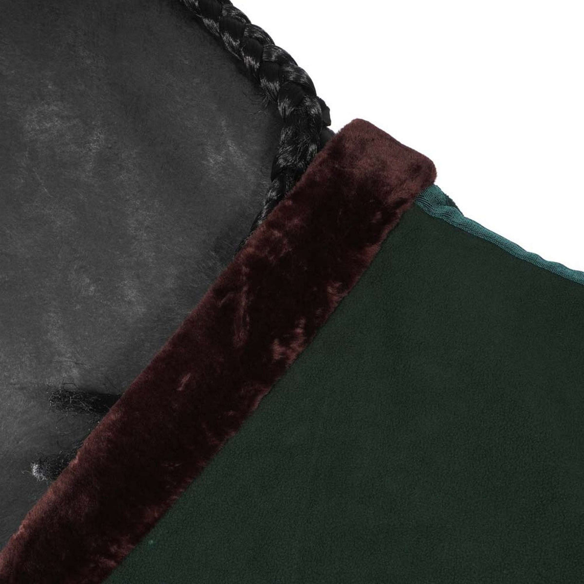 EQUITHÈME Coperta in Pile Teddy Verde/Marrone