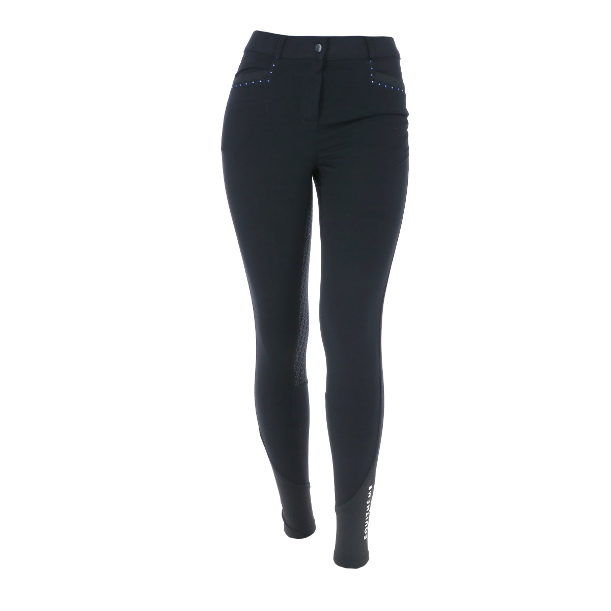 EQUITHÈME Pantaloni da Equitazione Safir Nero/Blu