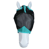 Weatherbeeta Maschera per Mosche Comfitec Deluxe Fine Mesh Nero/Turchese