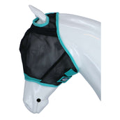 Weatherbeeta Maschera per Mosche Comfitec Deluxe Fine Mesh Nero/Turchese