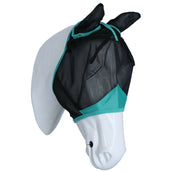 Weatherbeeta Maschera per Mosche Comfitec Deluxe Fine Mesh Nero/Turchese