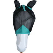 Weatherbeeta Maschera per Mosche Comfitec Deluxe Fine Mesh Nero/Turchese