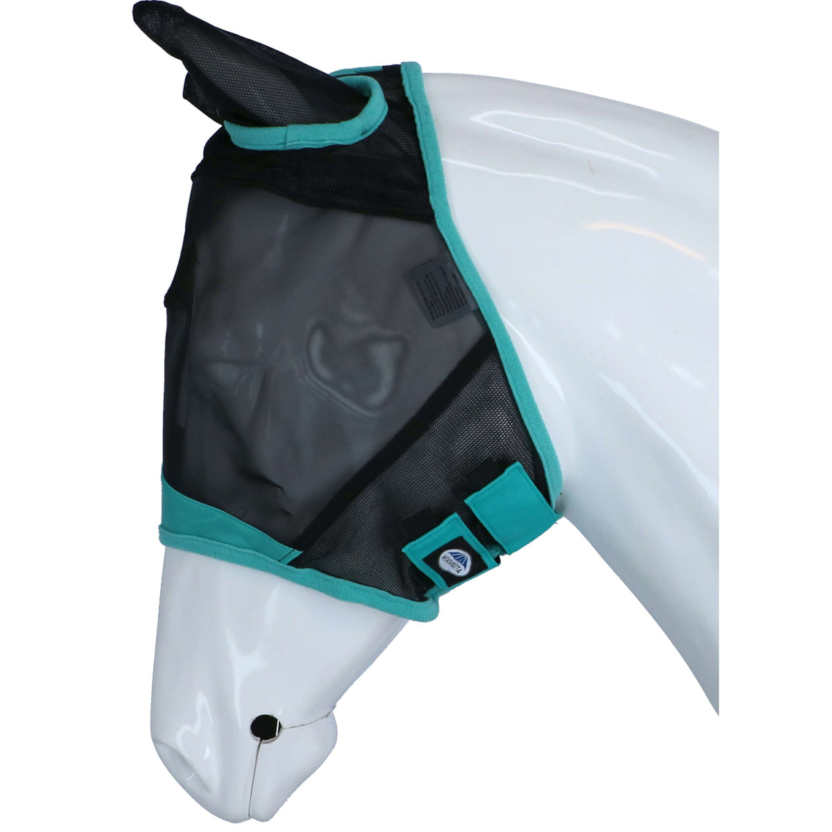 Weatherbeeta Maschera per Mosche Comfitec Deluxe Fine Mesh Nero/Turchese