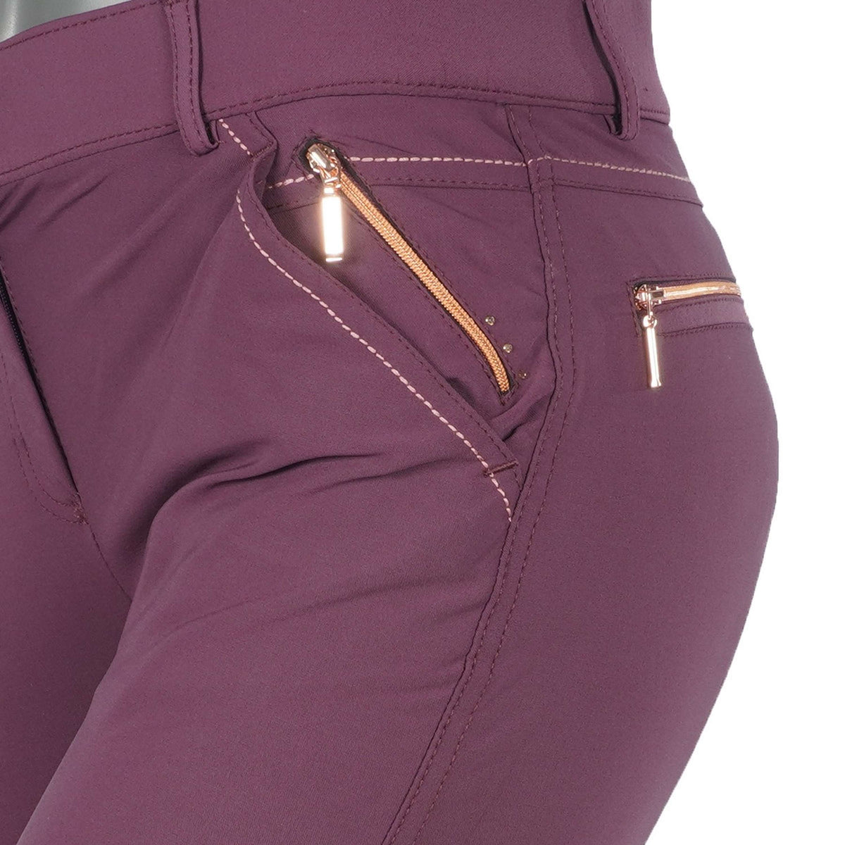 Harry's Horse Pantaloni da Equitazione Denici Cavalli Maroon Full Grip Bordeaux