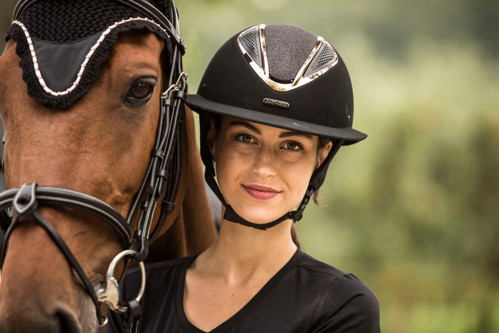 Lami-Cell Casco da equitazione Artemis Nero/Champagne