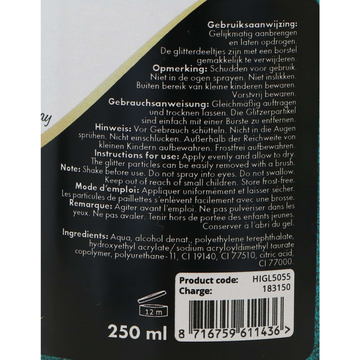 Excellent Spray Glitterato Hi Gloss Turchese