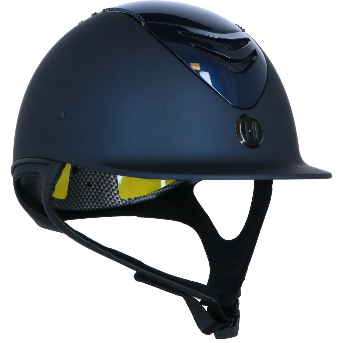 OneK Casco da equitazione Mips Defender Matt Glossy Top Swarovski Navy