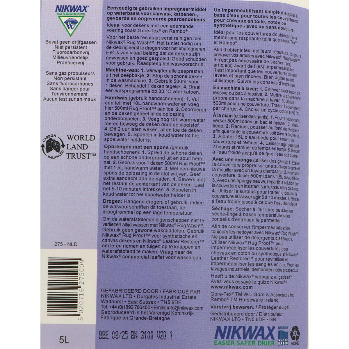 Nikwax Prova del retro