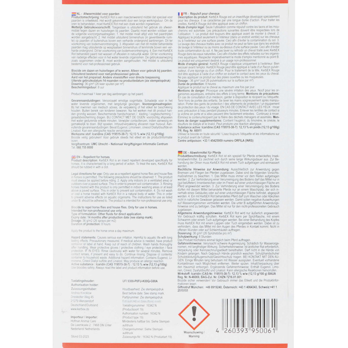 KerbEX Rot Repellente per insetti