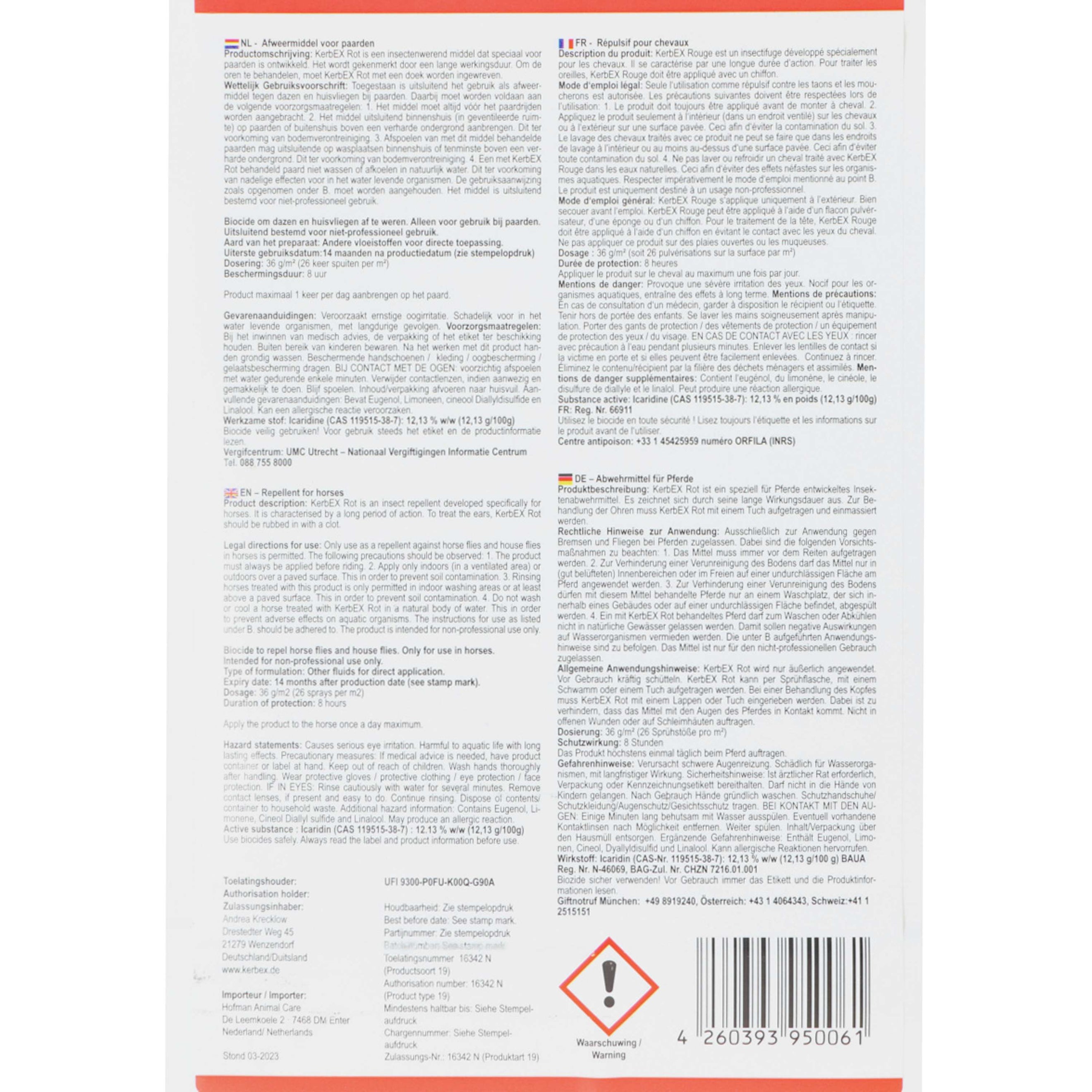 KerbEX Rot Repellente per insetti