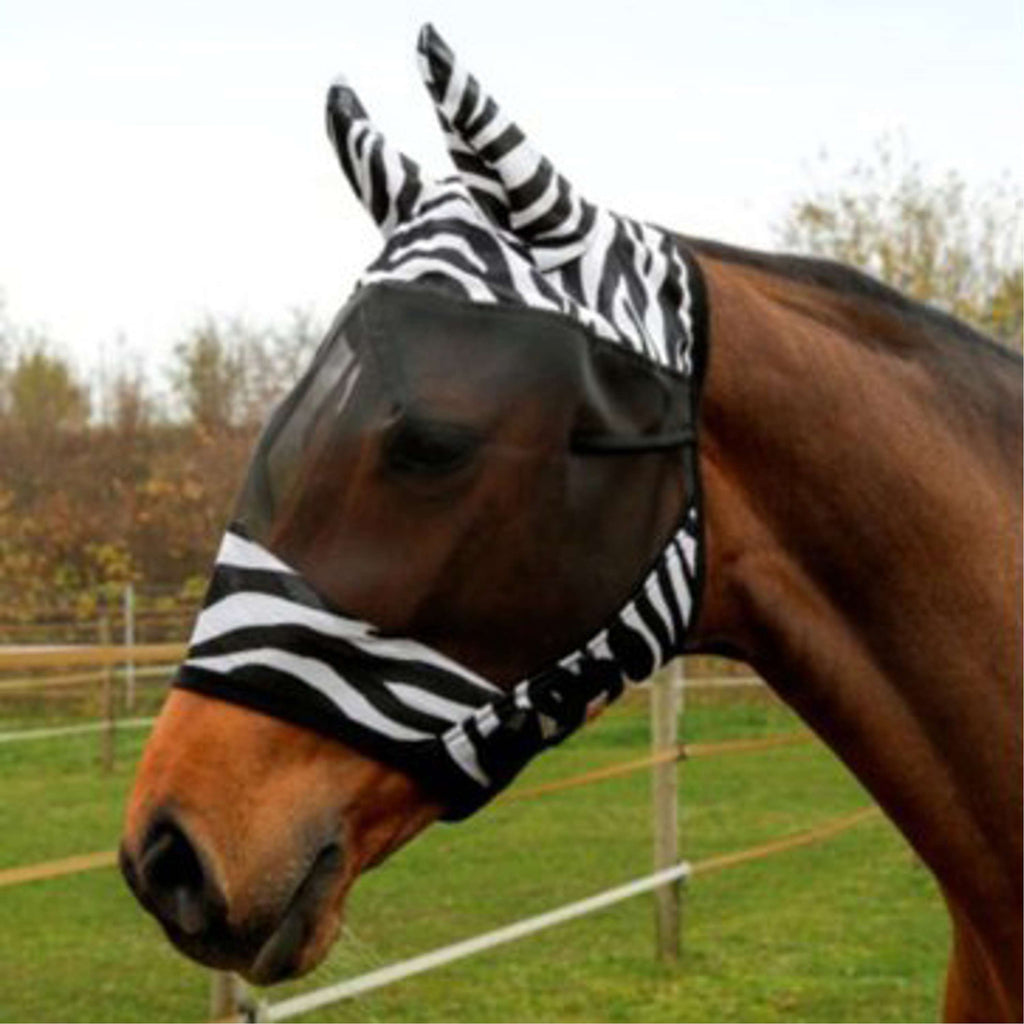 RugBe by Covalliero Maschera antimosche con copriorecchie Zebra Nera