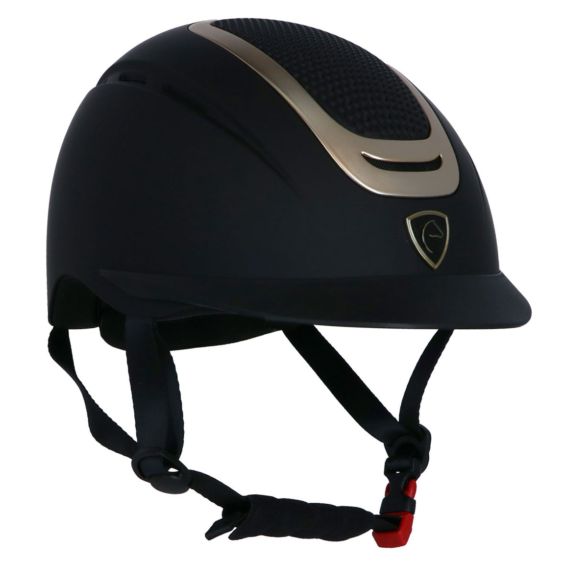 EQUITHÈME Casco da equitazione Honey Nero/Oro rosa