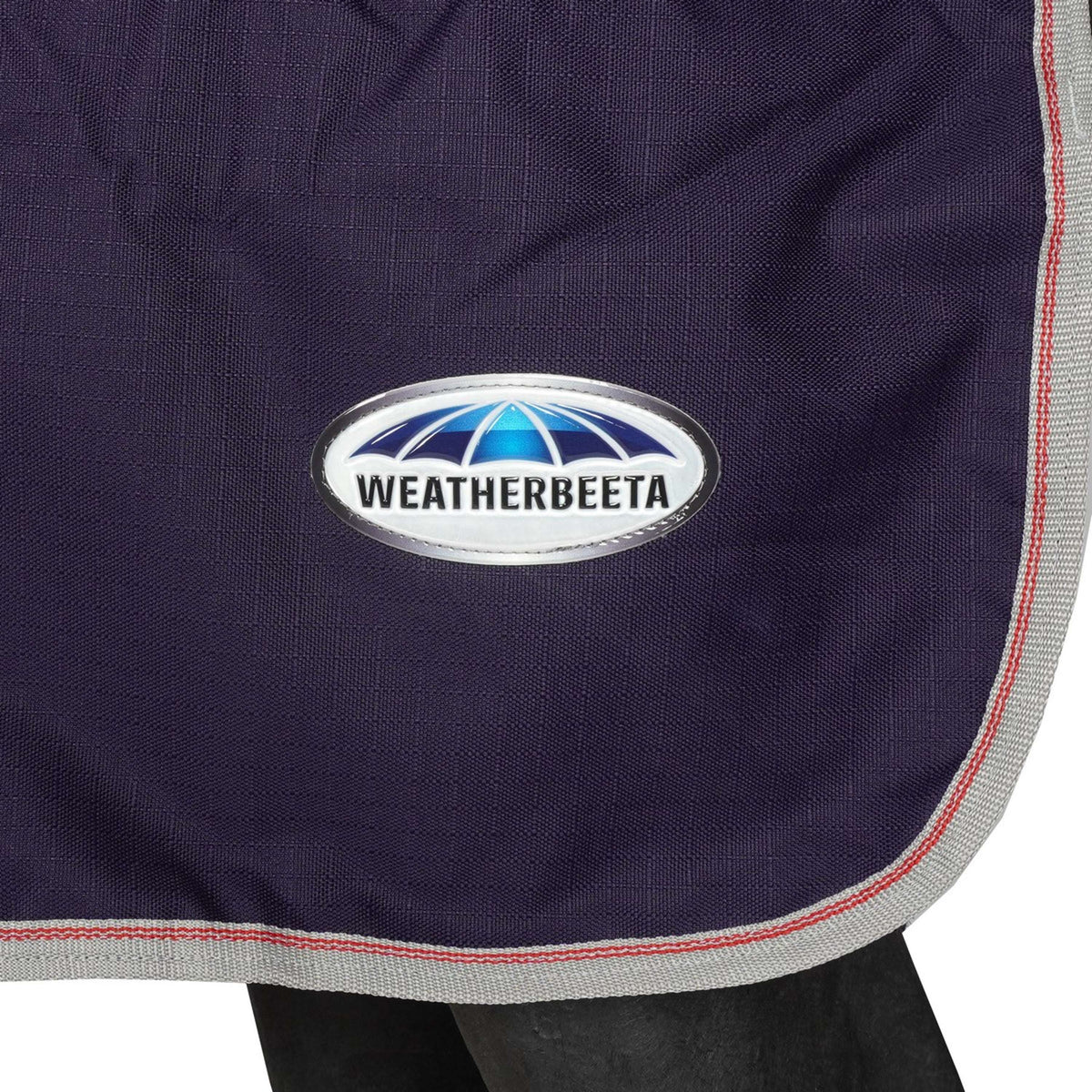 Weatherbeeta Coperta da esercizio Essential Fleece Lined Quarter Blu marino/Argento/Rosso