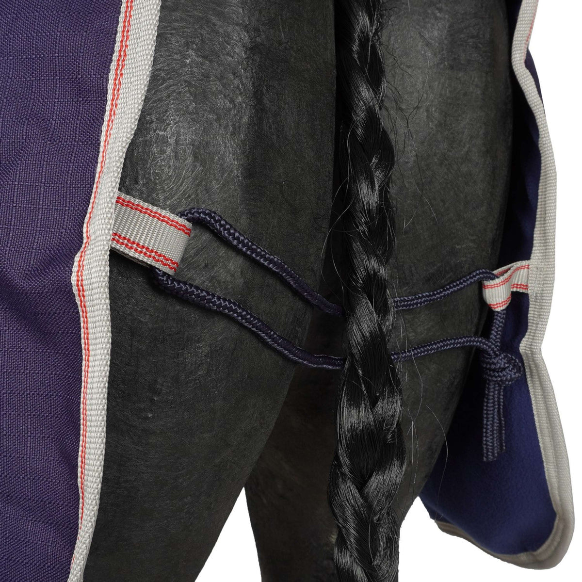 Weatherbeeta Coperta da esercizio Essential Fleece Lined Quarter Blu marino/Argento/Rosso