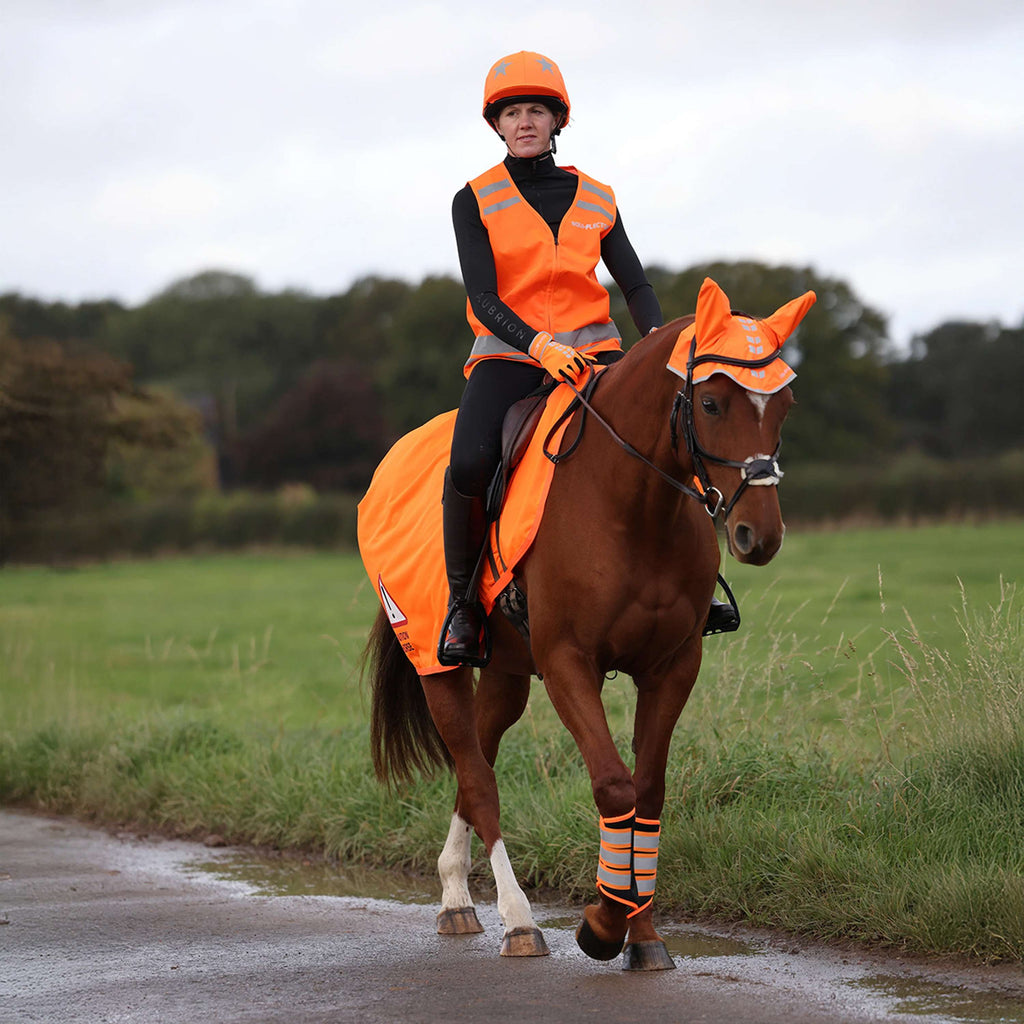 Equi-Flector by Shires Coperta da esercizio Mesh Arancia