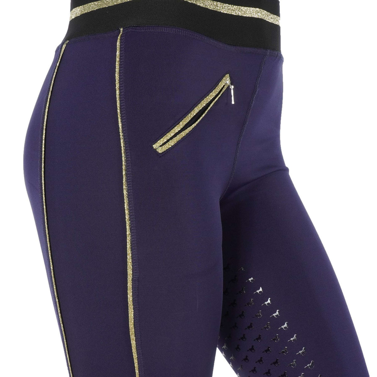 Red Horse Leggings da Equitazione Kaya Blu/Oro