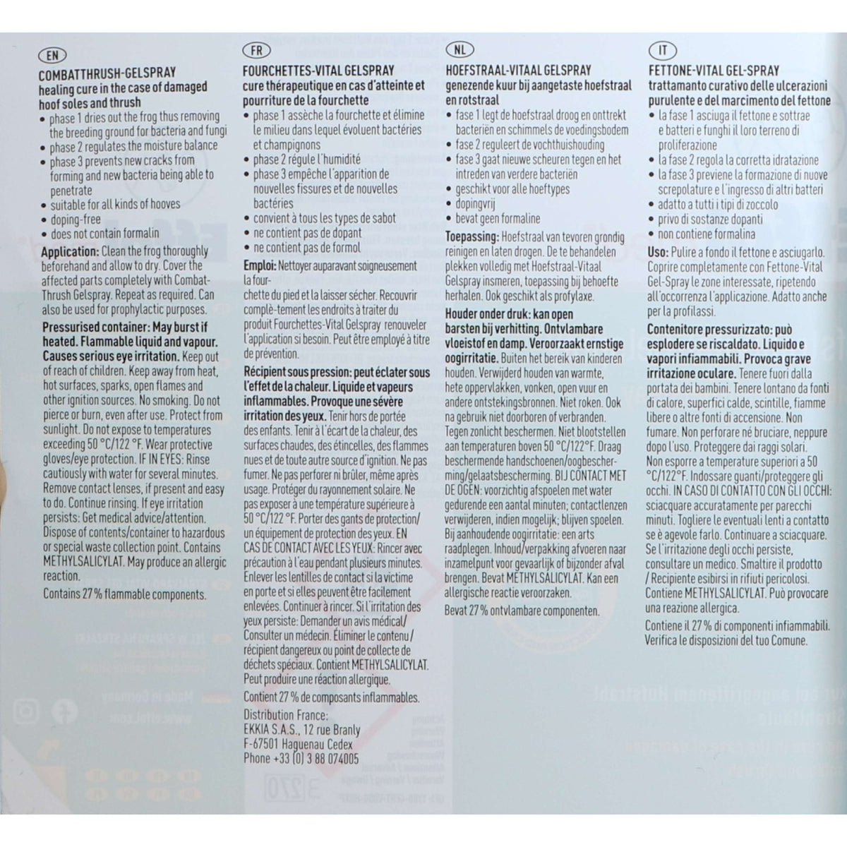 Effol Spray gel per fettone HoofstraalVital