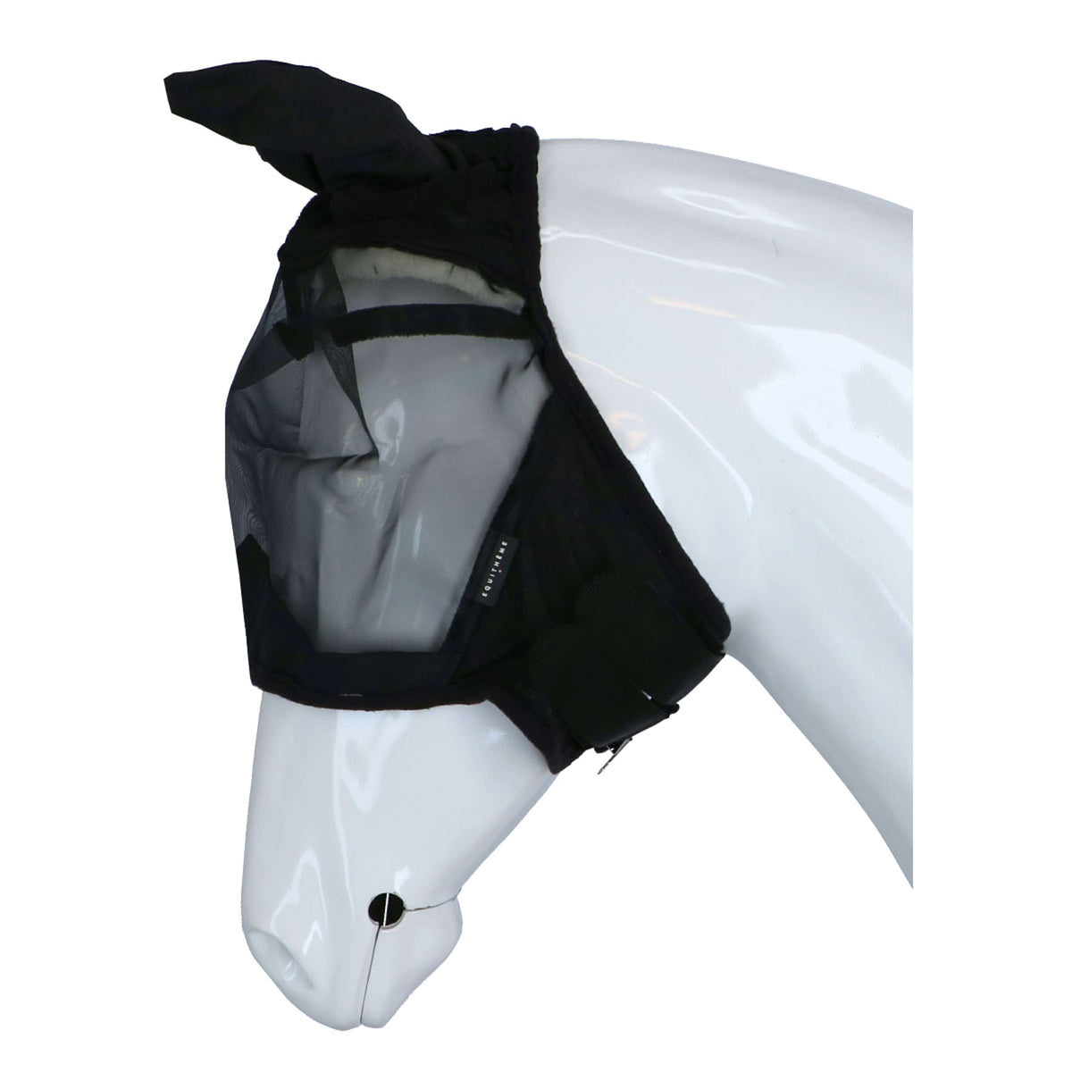 EQUITHÈME Maschera per Mosche Anti-UV RipStop Nero